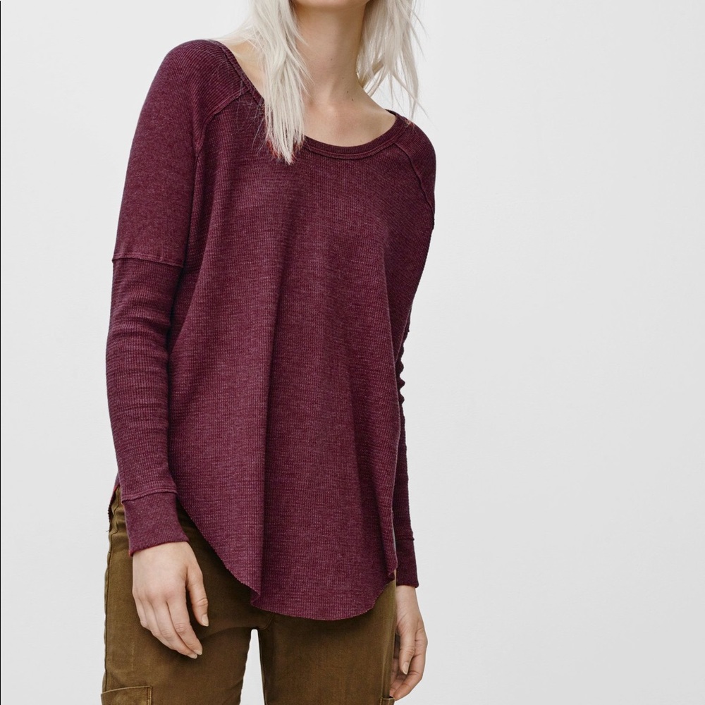 Aritzia TNA Alder waffle knit top - Picture 1 of 8
